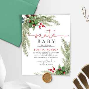 Papier Budget Père Noël Baby Christmas Baby shower Invita