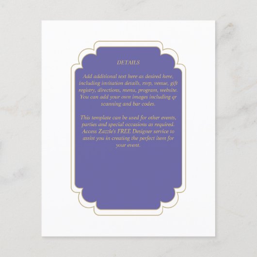 Papier BUDGET Peri Purple Gold MONOCHROME Mariage (Dos)