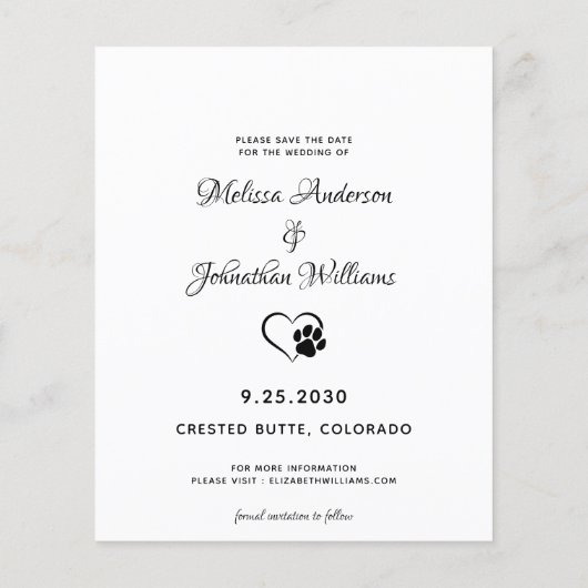 Papier Budget Pet Mariage Foliage Chien Enregistrer Les C (Dos)