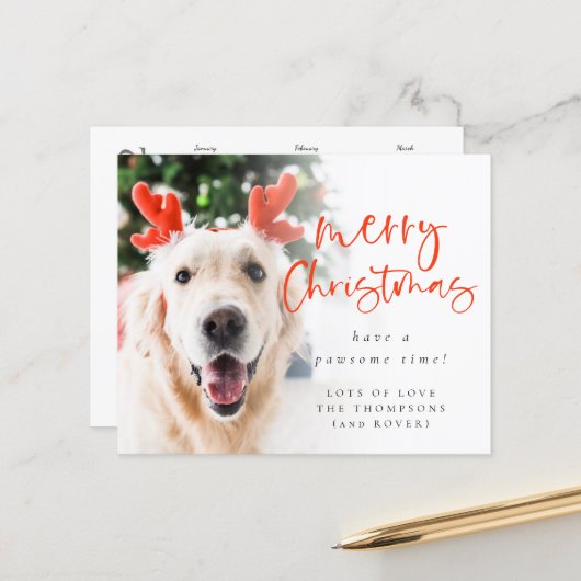 Papier Budget Pet Photo 2022 Calendrier Joyeux Noël (Devant/Arrière en situation)