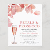 Papier Budget Pétales et Poursuite Invitation à la douche (Devant)