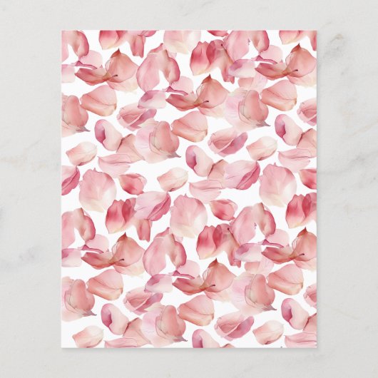 Papier Budget Pétales et Poursuite Invitation à la douche (Dos)