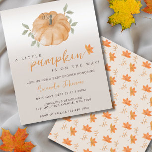 Papier Budget Petit Citrouille Automne Baby shower d'auto