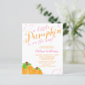 Papier Budget Petit Citrouille Automne rose Baby shower f (Debout devant)