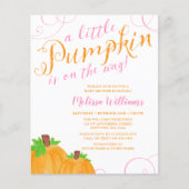 Papier Budget Petit Citrouille Automne rose Baby shower f (Devant)
