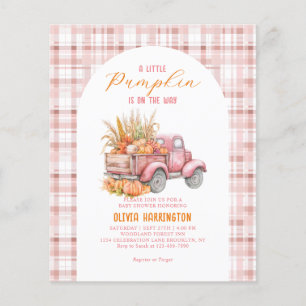 Papier BUDGET petit Citrouille Pink Truck Girl Baby showe