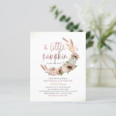 Papier Budget Petit Citrouille Rustique Rose Baby shower  (Debout devant)