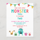 Papier Budget Petit Monster Anniversaire Garçon Halloween (Devant)