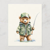 Papier Budget Petit Pêcheur Baby shower d'ours de pêche (Dos)