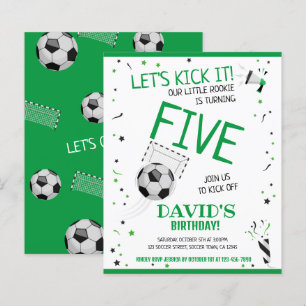 Papier Budget Petit Rookie Football Vert Invitation d'ann