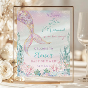 Papier Budget Petite Baby shower de sirène Affiche de bie
