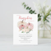 Papier Budget Petite Citrouille Baby shower rose Invitati (Debout devant)