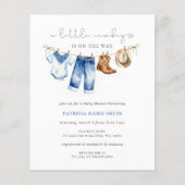 Papier Budget Petite Cowboy Boy Baby shower Invitation (Devant)