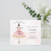 Papier BUDGET Petite danseuse Ballet Rose Invitation (Debout devant)