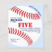 Papier Budget Petite lugger Baseball Invitation Anniversa (Devant)