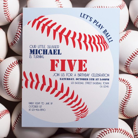 Papier Budget Petite lugger Baseball Invitation Anniversa