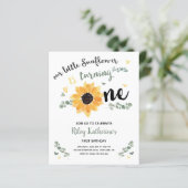 Papier Budget Petite tournesol 1er anniversaire Invitatio (Debout devant)