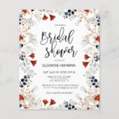 Papier Budget Petites fleurs Invitation de douche nuptial (Devant)