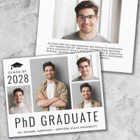 Budget PhD Photo Doctorat Faire-part d'études