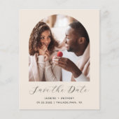 Papier Budget Photo Arch QR Beige Enregistrer la date (Devant)