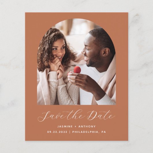 Papier Budget Photo Arch QR Terracotta Enregistrer la dat (Devant)