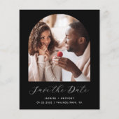 Papier Budget Photo Arche de mariage noir Script Save the (Devant)