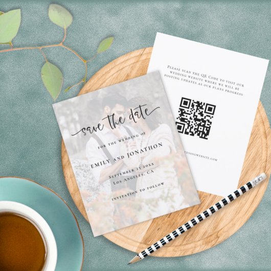 Papier Budget Photo Arrière - plan QR Wedding Enregistrer
