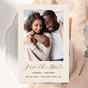 Papier Budget Photo Beige Enregistrer la Date