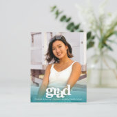 Papier Budget photo bleu turquoise graduation audacieuse (Debout devant)