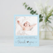 Papier Budget Photo Blue Baby Faire-part de naissance (Debout devant)