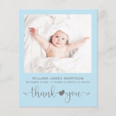 Papier Budget Photo Blue Baby Faire-part de naissance (Devant)