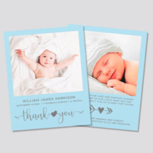 Papier Budget Photo Blue Baby Faire-part de naissance