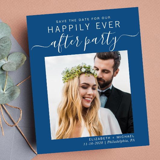 Papier Budget Photo Blue Wedding Réception Enregistrer La