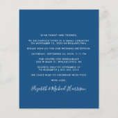Papier Budget Photo Blue Wedding Réception Invitation (Dos)