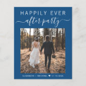 Papier Budget Photo Blue Wedding Réception Invitation (Devant)
