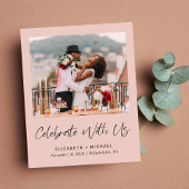 Papier Budget Photo Blush Mariage Réception Invitation