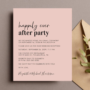 Papier Budget Photo Blush Mariage Réception Invitation