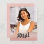 Papier Budget photo blush rose graduation invitation auda (Devant / Derrière)