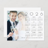 Papier Budget Photo Bonne Année 2026 Calendrier Nouveau m (Devant / Derrière)