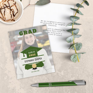 Papier Budget Photo Casquette Green Gold 2022 Graduation