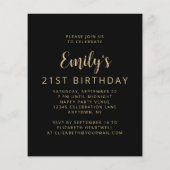 Papier Budget Photo Cheers 21e anniversaire Invitation de (Dos)