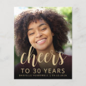 Papier Budget Photo Cheers 30e anniversaire Invitation de (Devant)