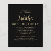 Papier Budget Photo Cheers 80e anniversaire Invitation de (Dos)