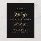 Papier Budget Photo Cheers 90e anniversaire Invitation de (Dos)