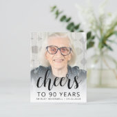 Papier Budget Photo Cheers Black Script 90e anniversaire (Debout devant)