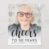 Papier Budget Photo Cheers Black Script 90e anniversaire (Devant)