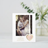Papier Budget Photo Chic Elegant Pale Rose & Gold Coeur (Debout devant)