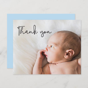 Papier Budget Photo Chic Merci bébé garçon bleu