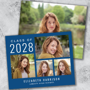 Papier Budget Photo Classic Blue Graduation Faire-part