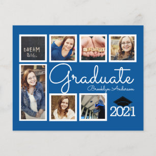 Papier BUDGET Photo Collage Blue Graduate Faire-part